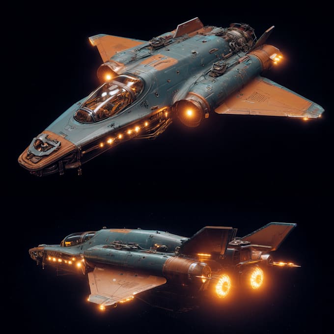 draw high quality spaceship concept