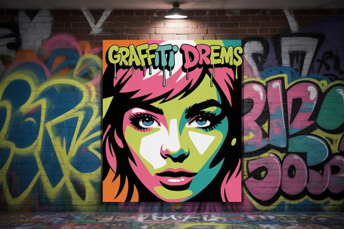 create graffiti pop art canvas designs and murals