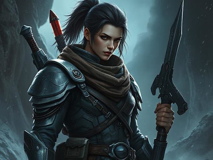 create fantasy, sci fi, character with hyperrealistic style