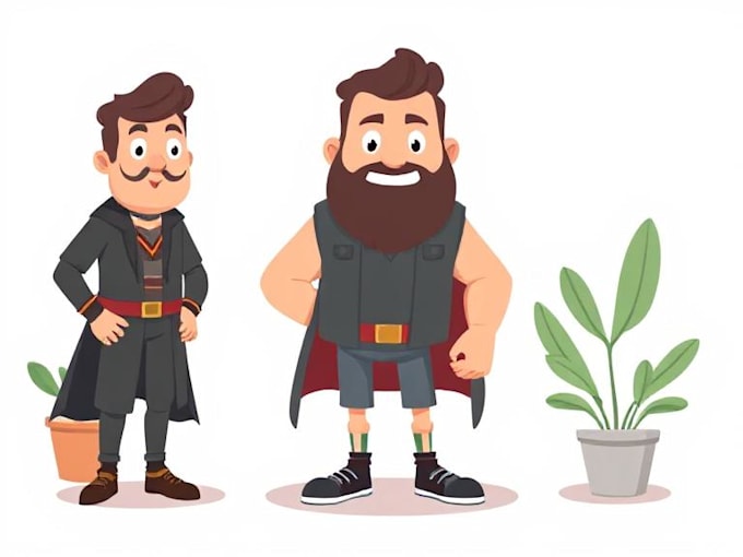 create flat vector illustration or cartoon character