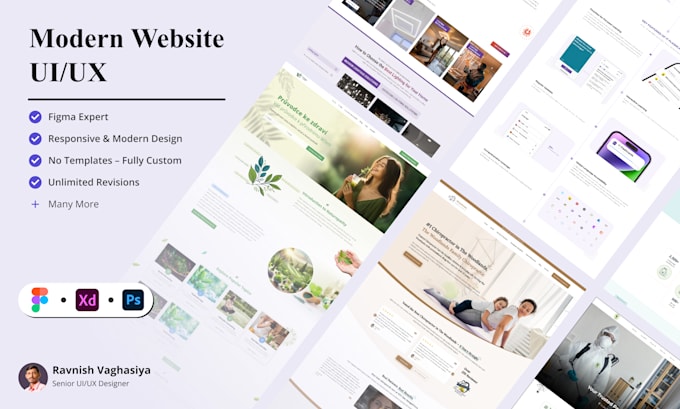 custom and creative website uiux design in figma