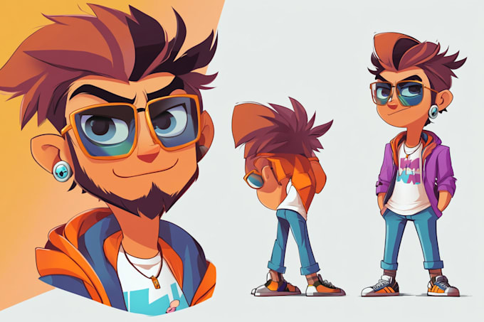 create a professional 2d digital character design