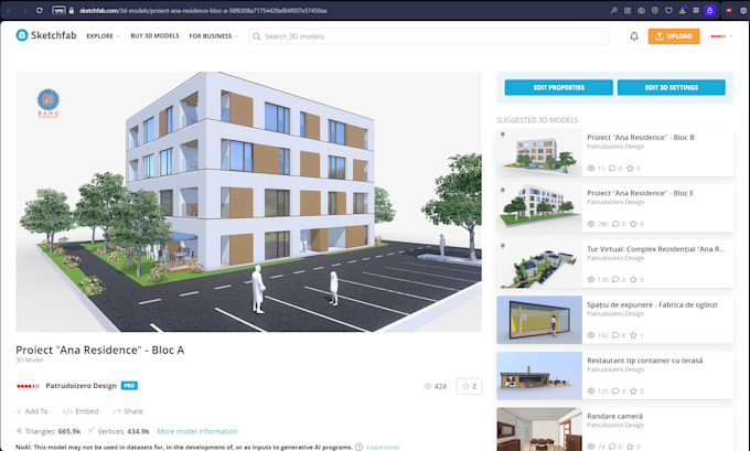 create a 3d model and interactive virtual tour or configurator on sketchfab