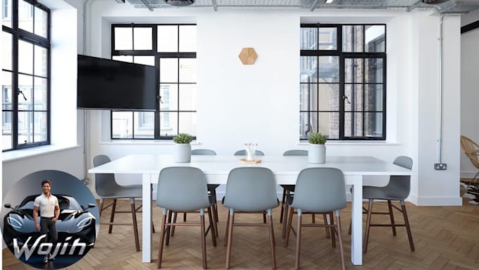 make office mockup with logo