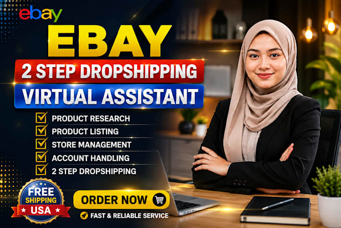 manage your ebay 2 step dropshipping store in UK and USA