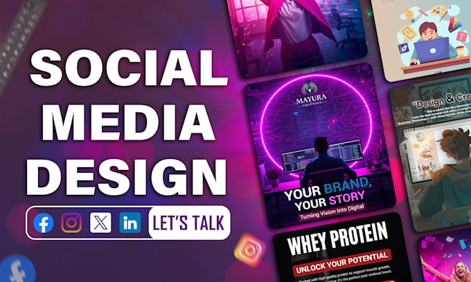 create modern and eye catching social media design posts, carousel design