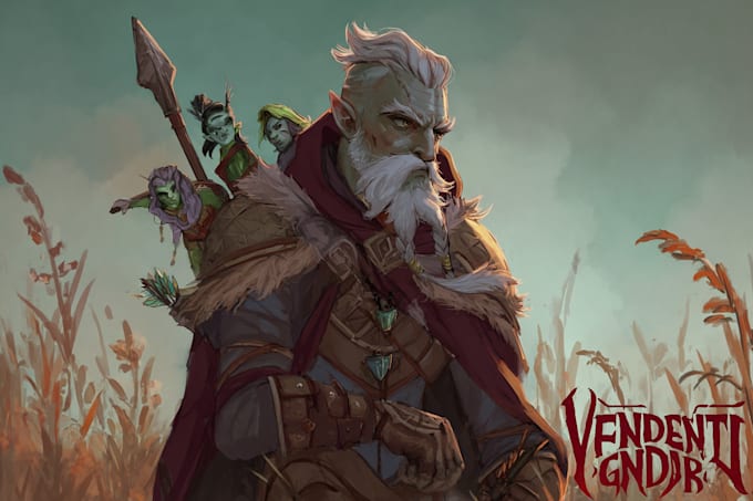 make a dnd party art and d and d character for you