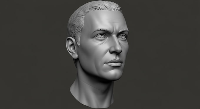 sculpt realistic 3d head, statues, bust model, bust, 3d face model for 3d print