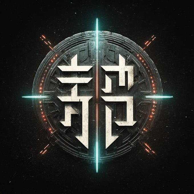 create a design futuristic cyberpunk logo or typography