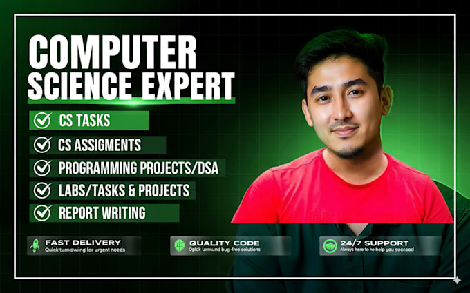 do computer science  java, cpp, python programming tasks and projects