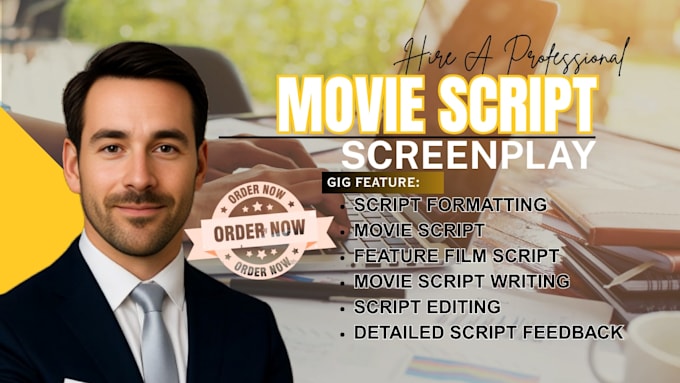 write movie script screenplay drama TV series comedy script feature film