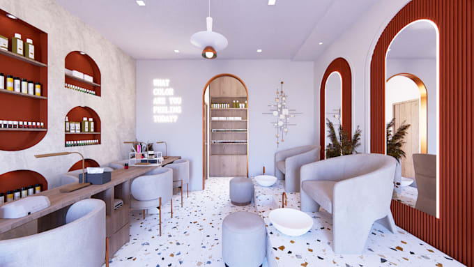 design and render your beauty salon or any commercial space