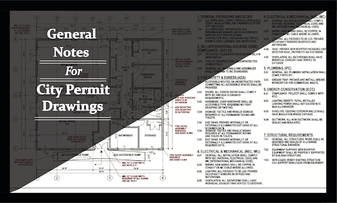 provide general notes for city permit drawings