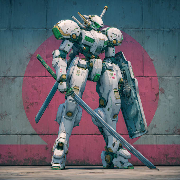draw epic mecha anime illustration