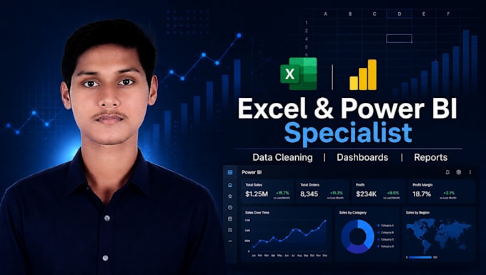 clean, format and analyze excel data using pivot tables and power bi dashboards