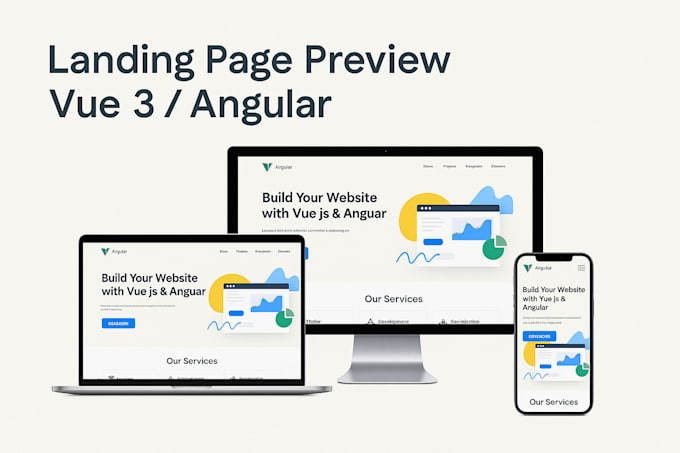 create or redesin a responsive website with vue 3 or angular