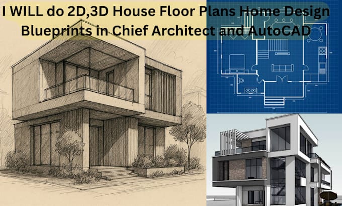 Draw 2d floor plan, architectural house plan using autocad and chief ...