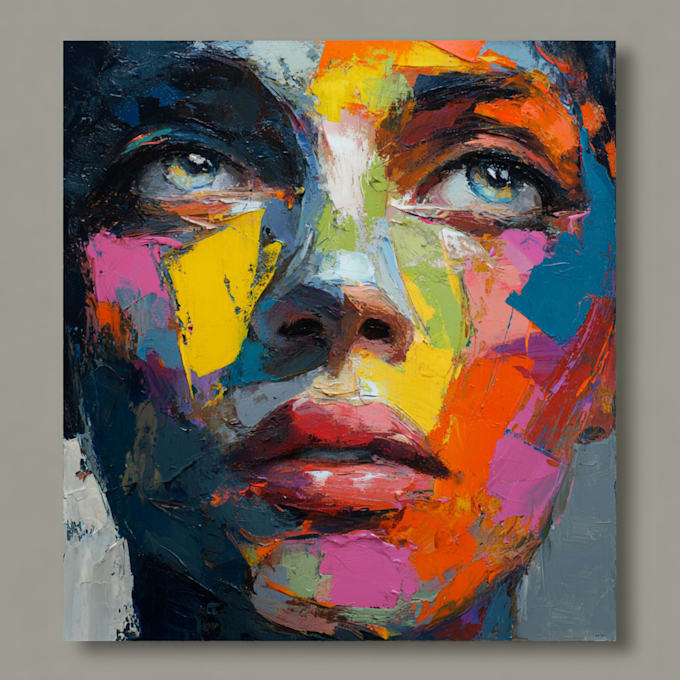 paint expressive colorful abstract portraits