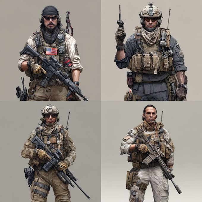make military tactical characters for you