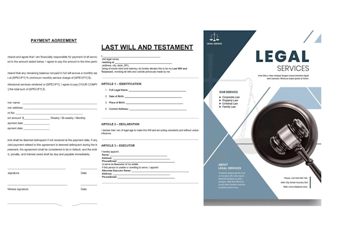 create professional legal document templates contracts, ndas and agreements