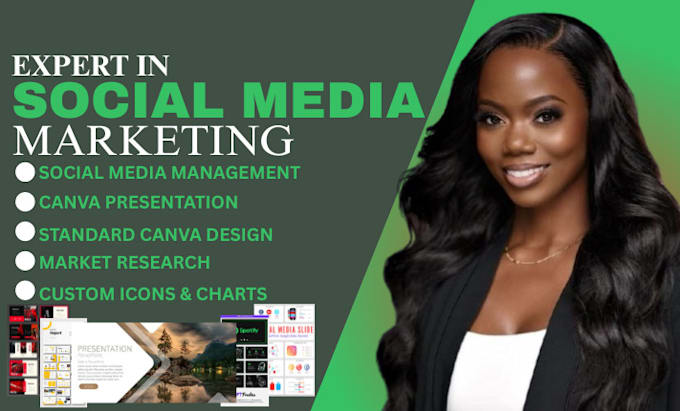 do social media marketing, canva presentation, canva design