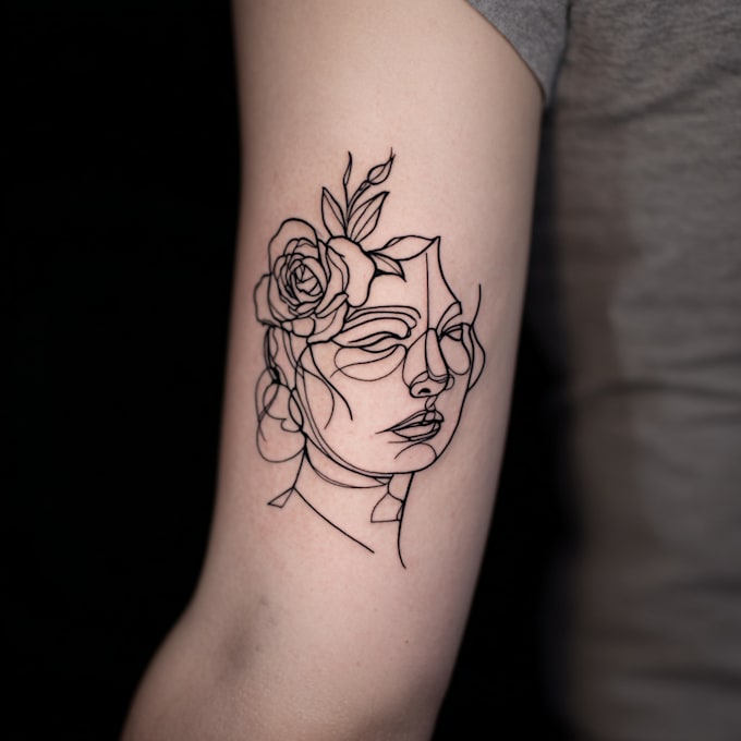 draw linework tattoo design or minimalist tattoo for you