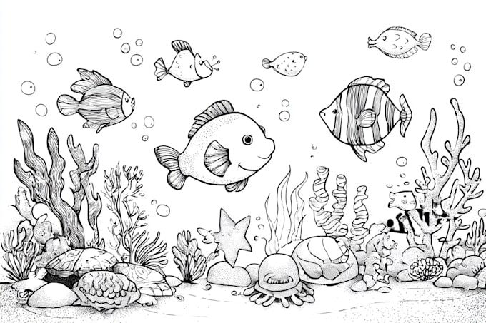 draw unique digital coloring book pages for children