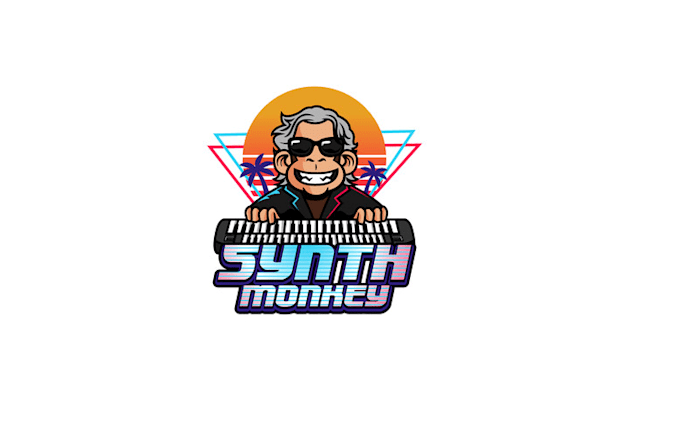 create synth monkey logo
