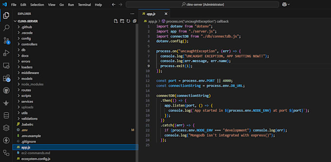be your node js developer