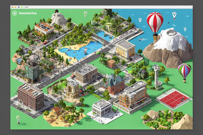 design isometric map illustration for your project