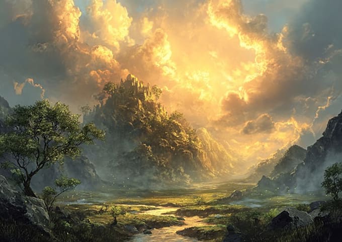 Design professional fantasy landscape digital art by Constanole | Fiverr