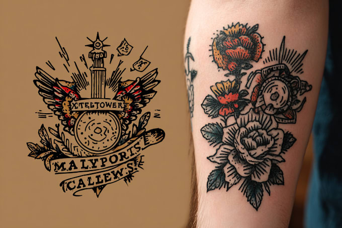 create a traditional or neo traditional tattoo design