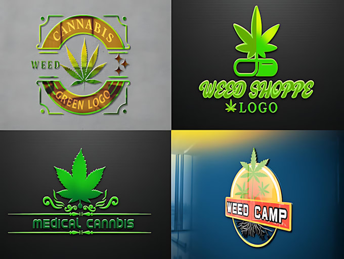 professional cannabis marijuana or weed logo design