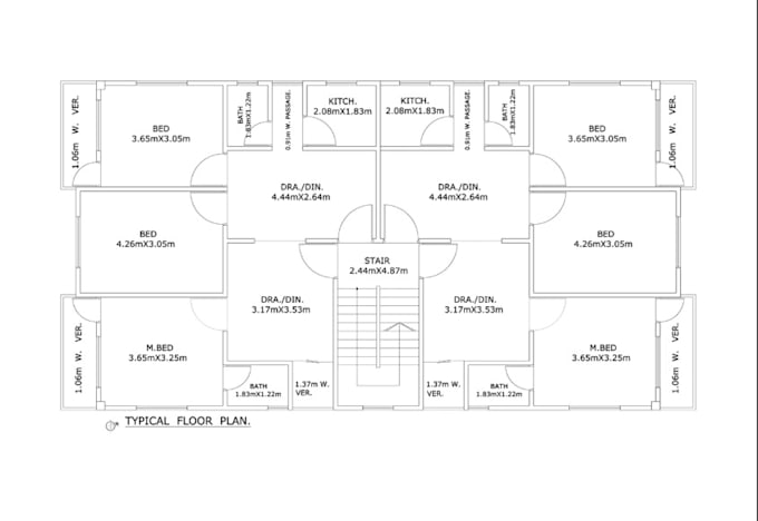 draw 2d typical floorplan,house layout,blueprint,room dimension,hvac,cad drawing