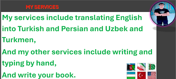 write and translate texts