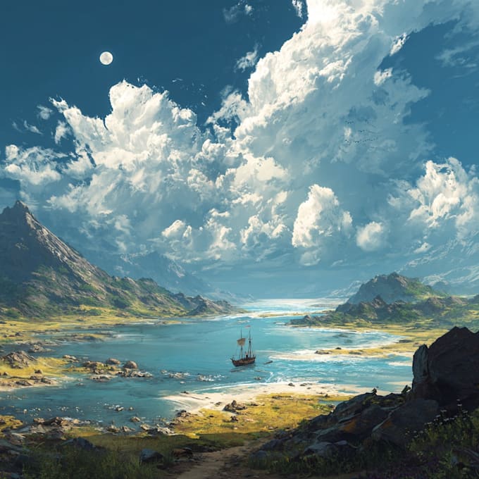 create fantasy landscape art