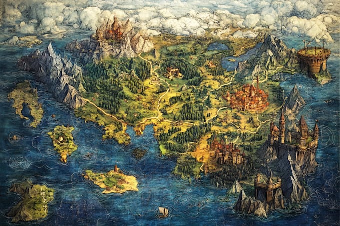 create a high quality fantasy map