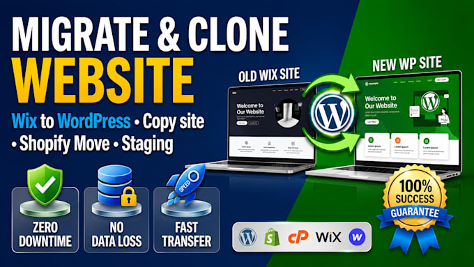 copy and clone website, or wix to wordpress migration