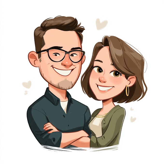 make design romantic caricature couple