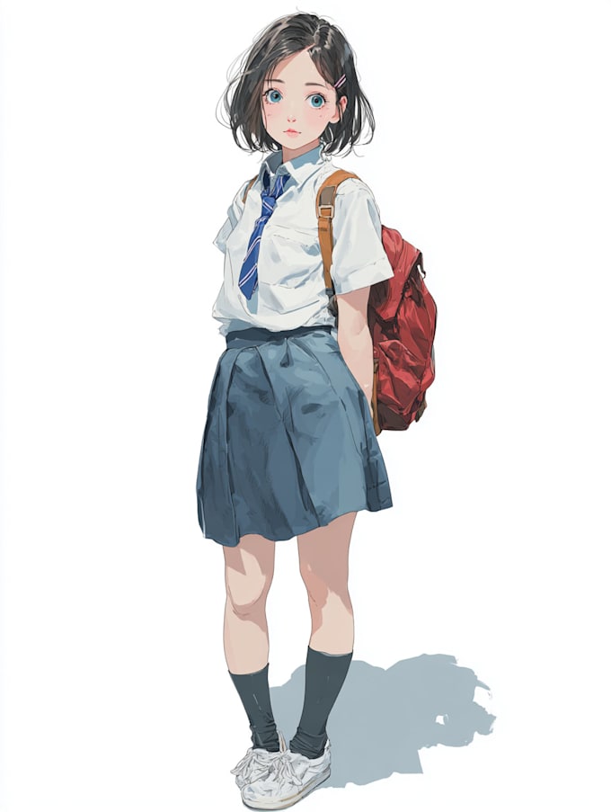 draw an anime character illustration for commercial use