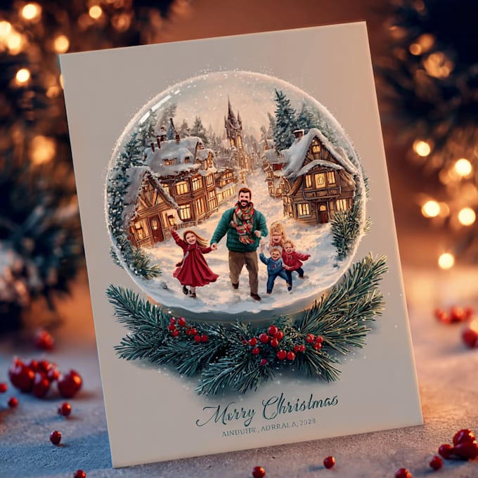 design personalized christmas cartoon caricature art