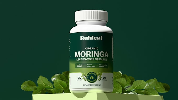 design professional supplement label and packaging with premium mockups