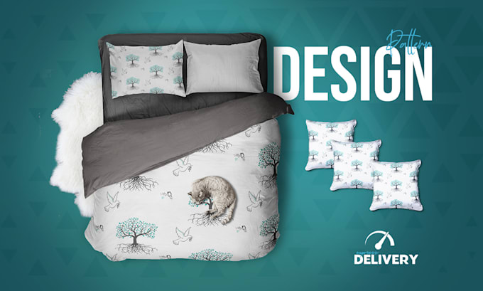 professional hand drawn textile pattern design