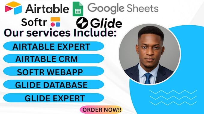 build airtable crm, convert googlesheet to glide database, softr webapp