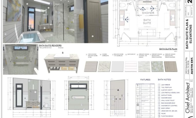 draw a full set of architectural house plan in autocad 2d and chief architect