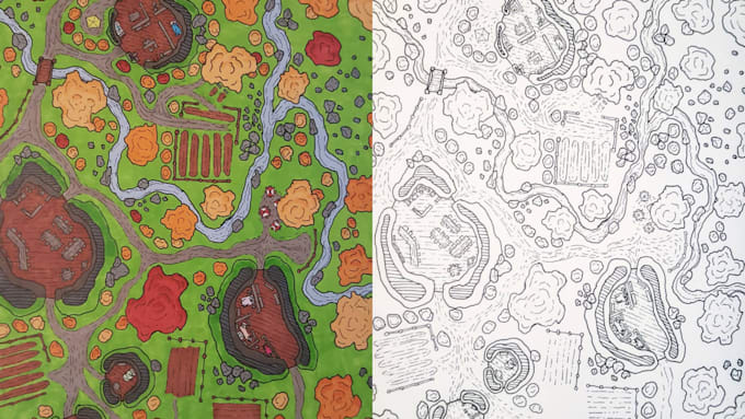 Custom rpg map, dnd map, map animation, fantasy map for printing, ttrpg ...