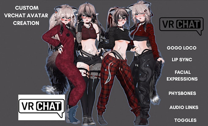 create custom vrchat avatar, vrc character, vtuber model, vroid model