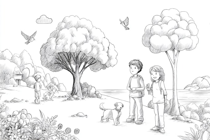 draw coloring book pages for children