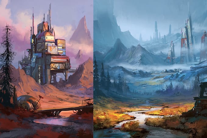 create environment game concept art