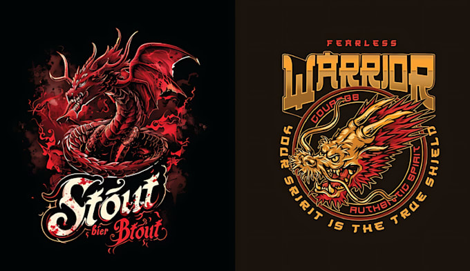 design gangster, gladiator, poseidon, archer, dragon logo